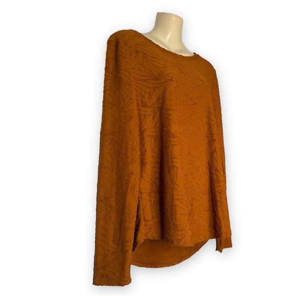 Simply Vera Long Sleeve Tunic Top Textured Cognac Small - Picture 3 of 4